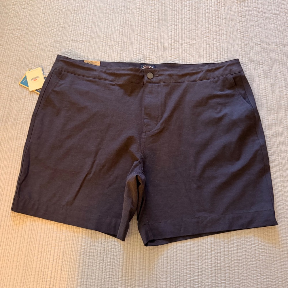 NWT Faherty Mens All Day Shorts Charcoal Grey 7 Inch Inseam Size 42 MSC0003